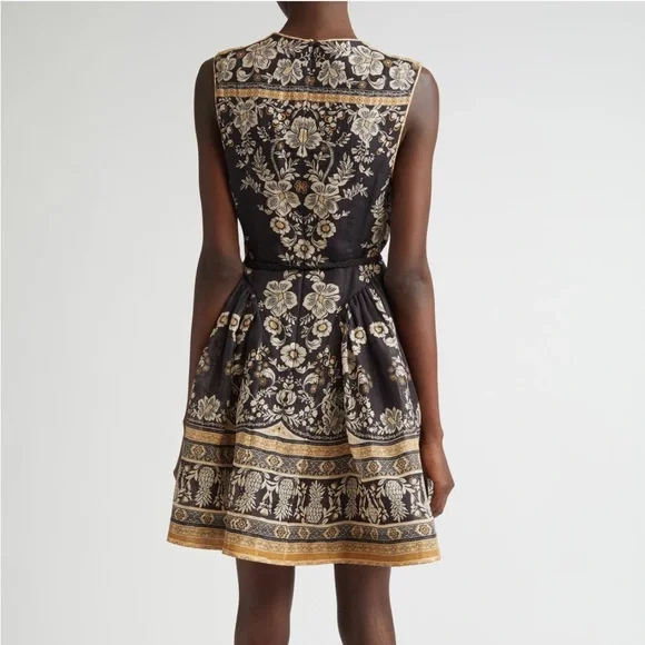 Zimmermann belted floral-print linen and silk-blend organza mini dress Size 0 - Picture 5 of 8